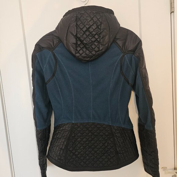Lululemon Bundle Up & Run Blue & Black Jacket Full Zip Removable Hoodie Size 2 - Picture 4 of 6